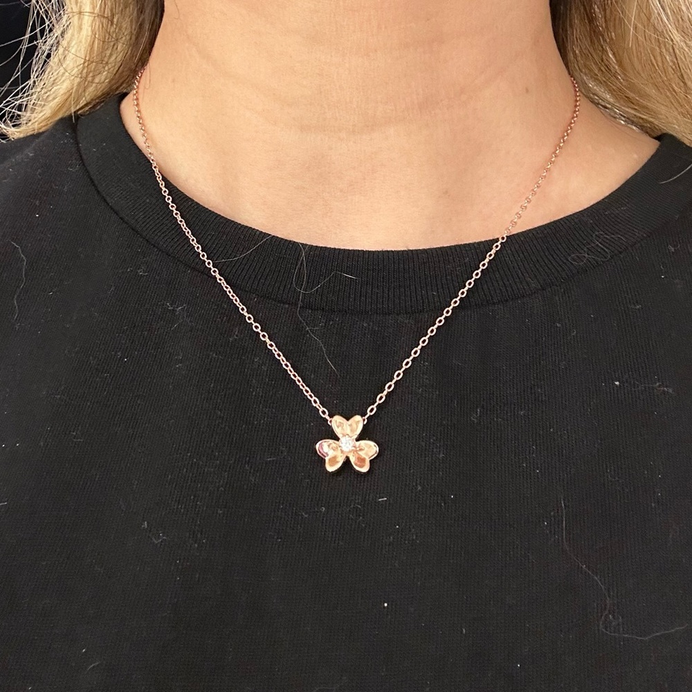 VCA inspired 18K Rose gold  Frivole Pendant.